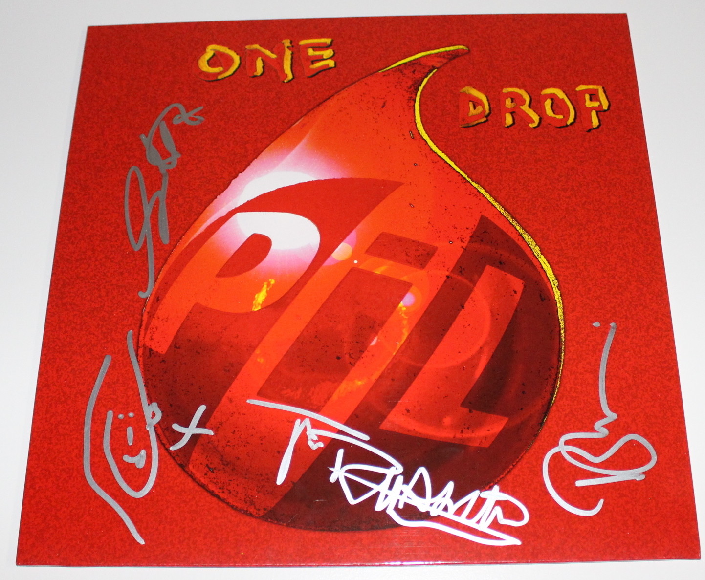 PUBLIC IMAGE LTD PiL SIGNED ‘ONE DROP’ EP VINYL RECORD LP w/COA JOHNNY ROTTEN X4