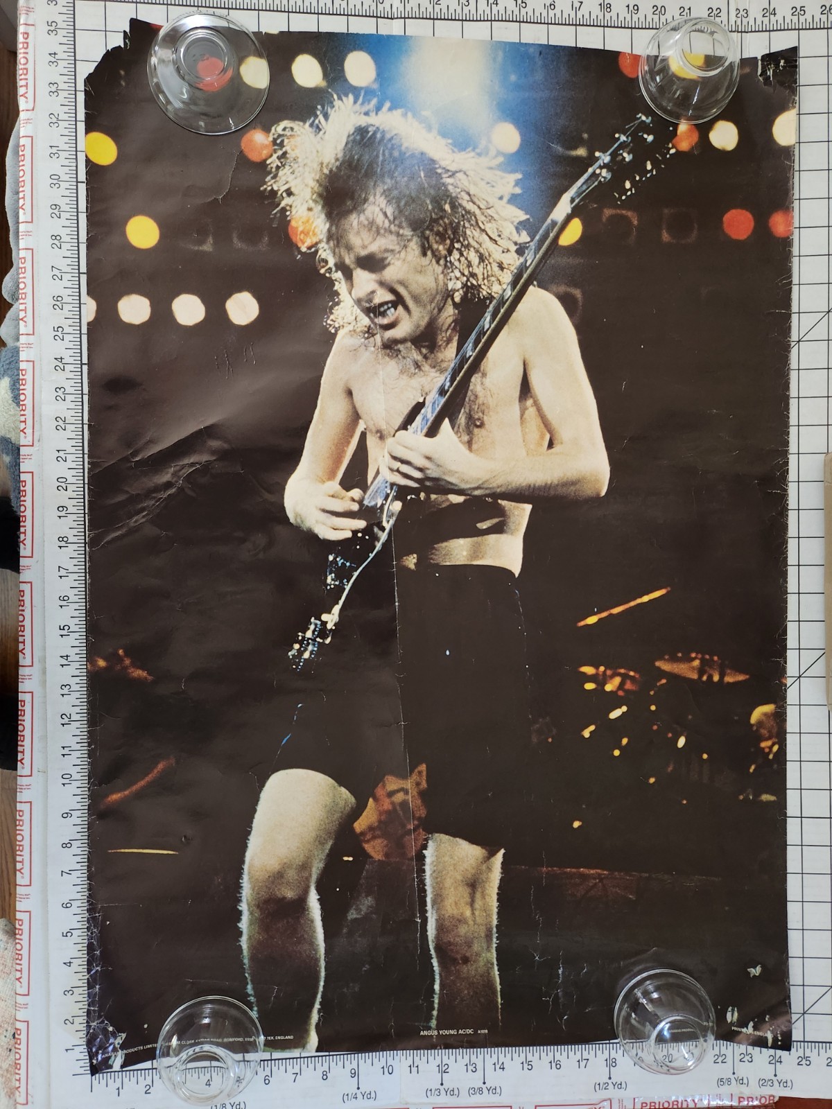 Poster 1981 Angus Young AC/DC LIVE original vintage rare