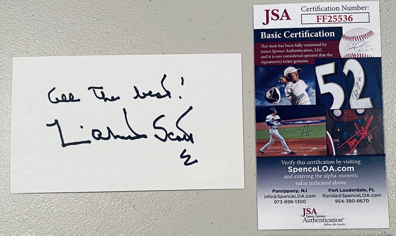 Lizabeth Scott Signed Autographed 3×5 Card JSA Certified Actor