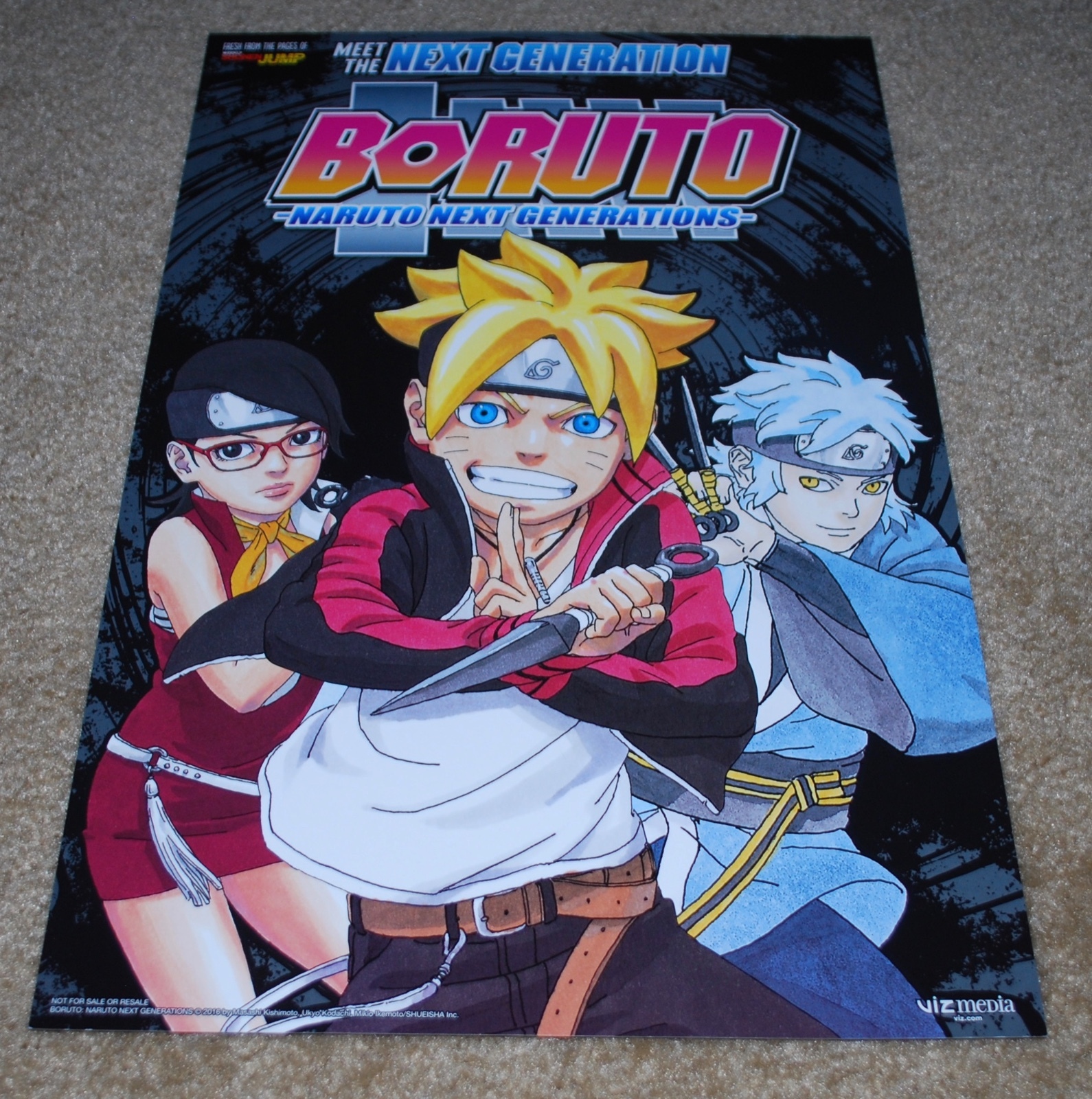 SDCC 2017 EXCLUSIVE VIZ MEDIA BORUTO NARUTO NEXT GENERATION DOUBLE~SIDED POSTER