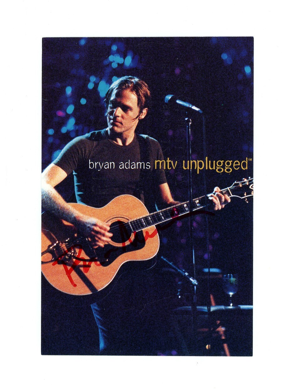 BRYAN ADAMS signed promo photo card MUSICIAN