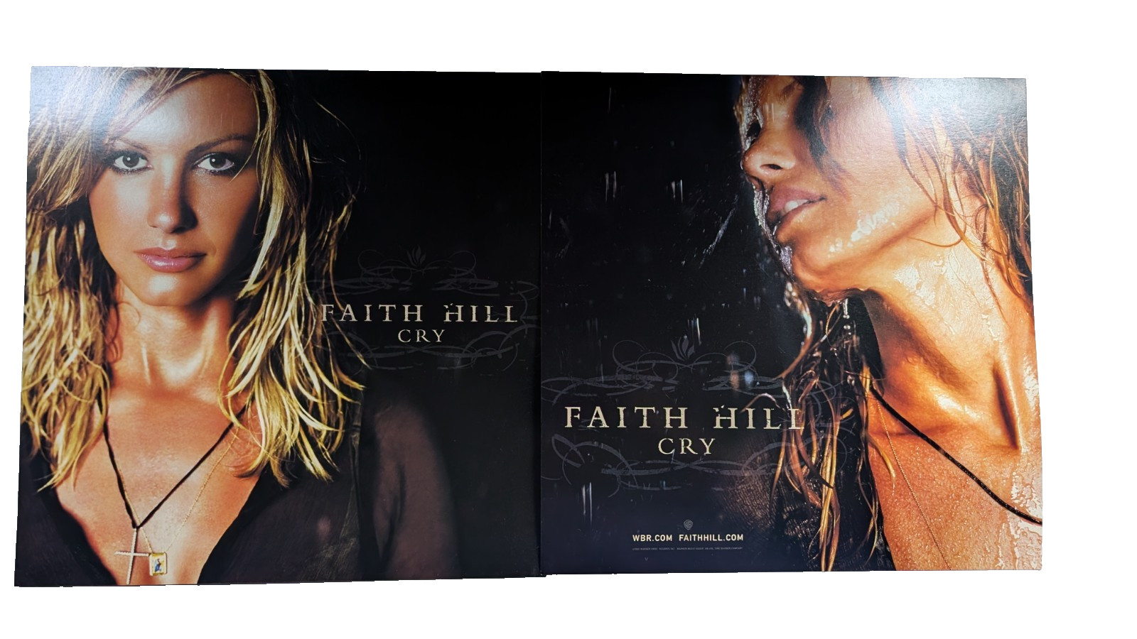 FAITH HILL Cry Original Promo Poster Flat 2002 Double Sided 12×12