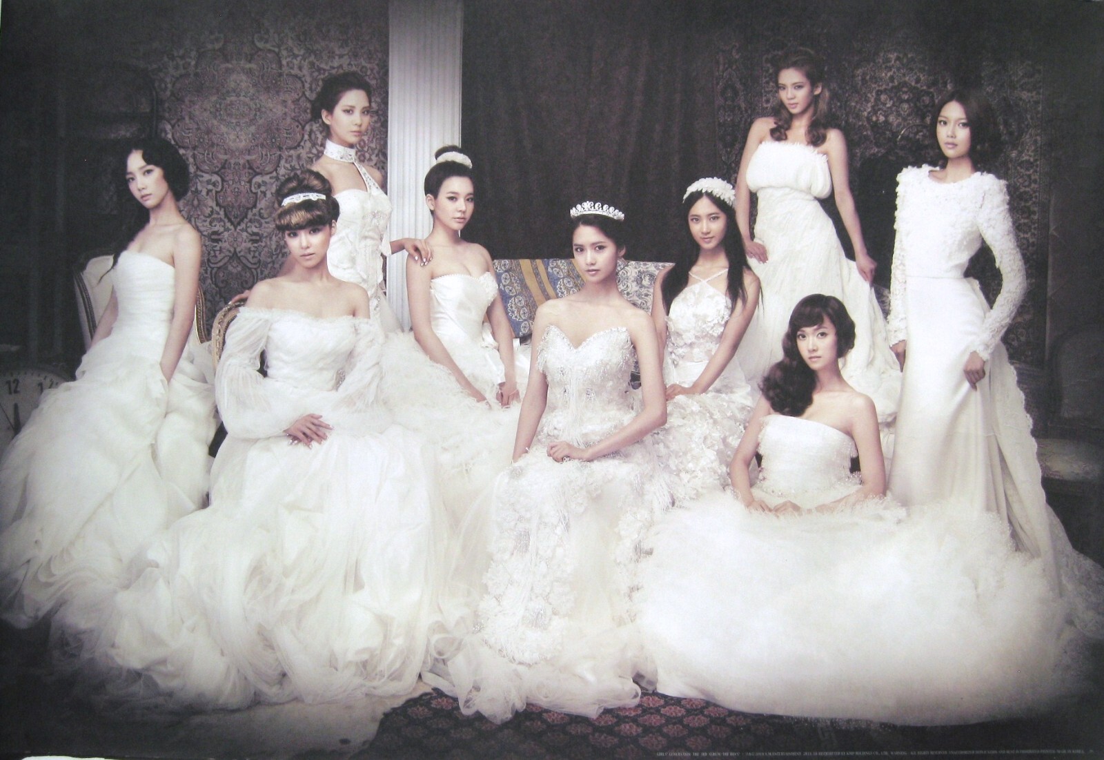GIRLS’ GENERATION “WEARING ELEGANT, WHITE GOWNS” KOREAN PROMO POSTER-K-Pop Music