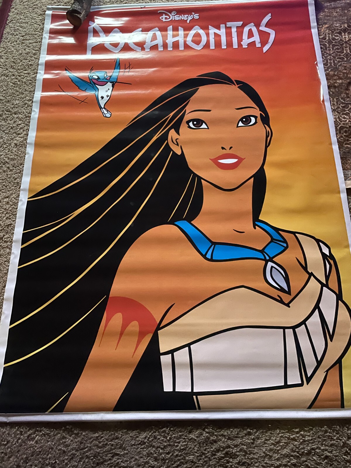 Pocahontas Original Cinema Poster 1995 Walt Disney Double Vinyl PVC Teaser