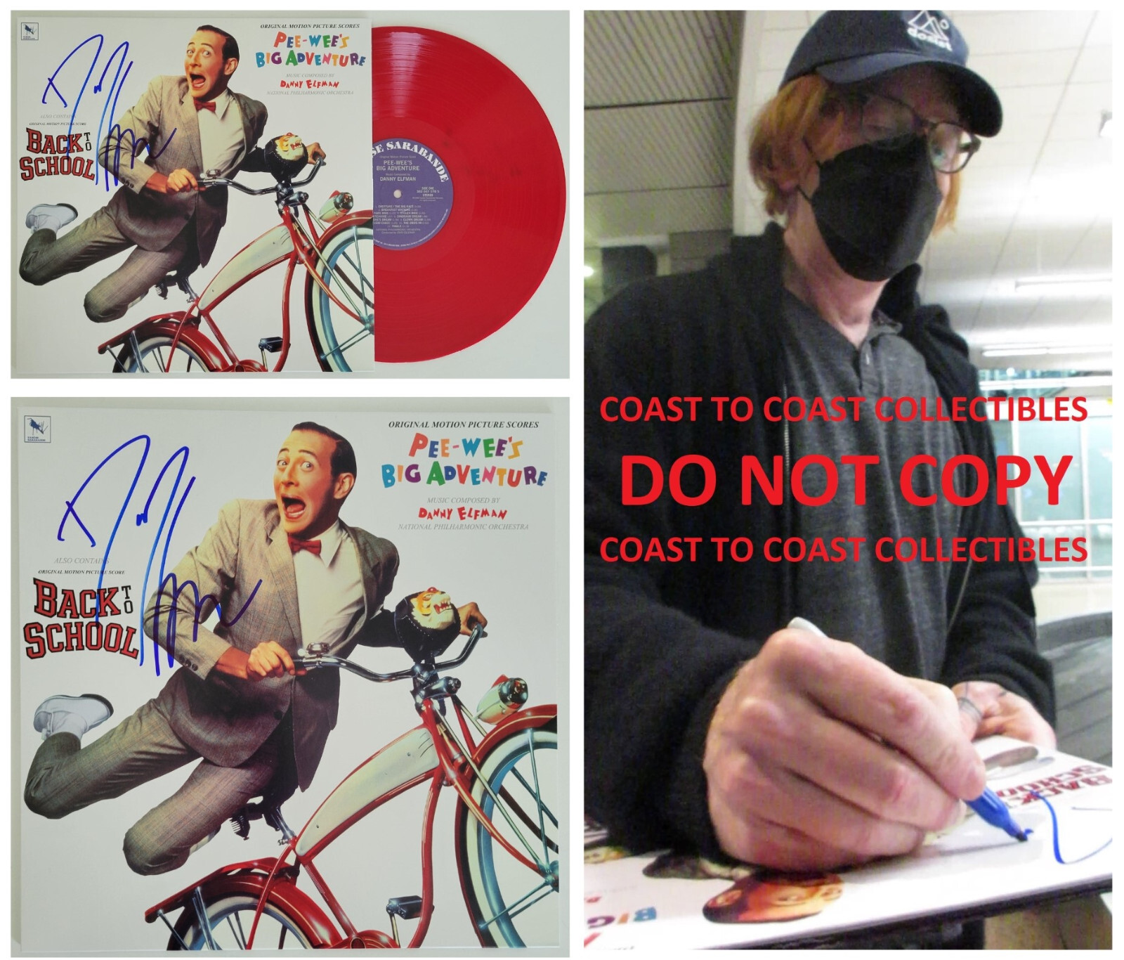 Danny Elfman signed Pee Wee’s Big Adventure soundtrack vinyl album proof COA