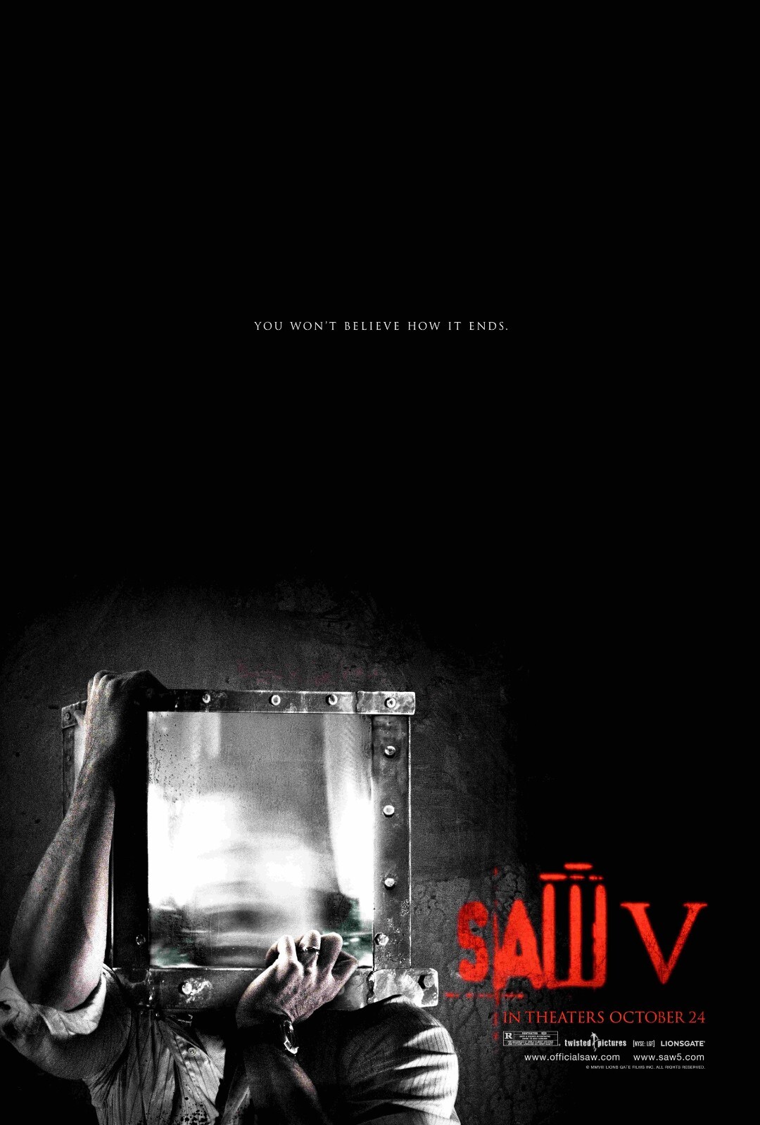 2008 Saw V Movie Poster 11X17 Horror Jigsaw Tobin Bell Detective Hoffman 🩸🍿