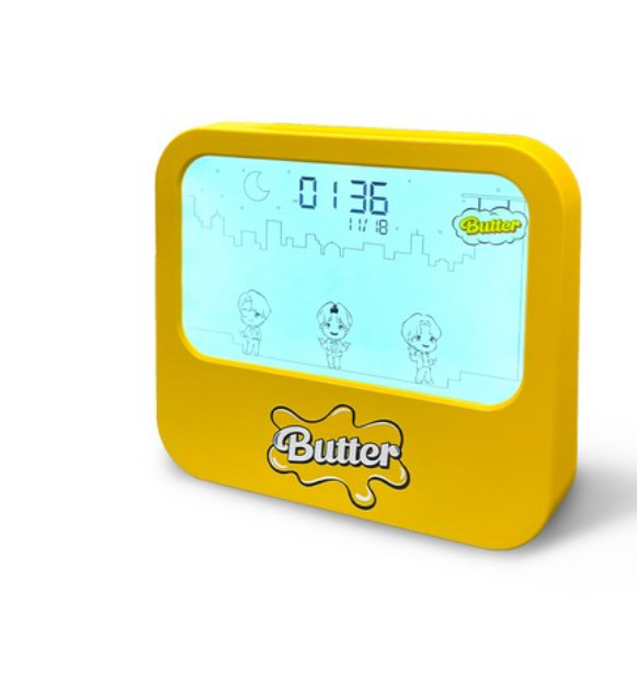 BTS TinyTan Butter Desktop Alarm Clock Animated LED Mood Light Kpop OFFICIAL