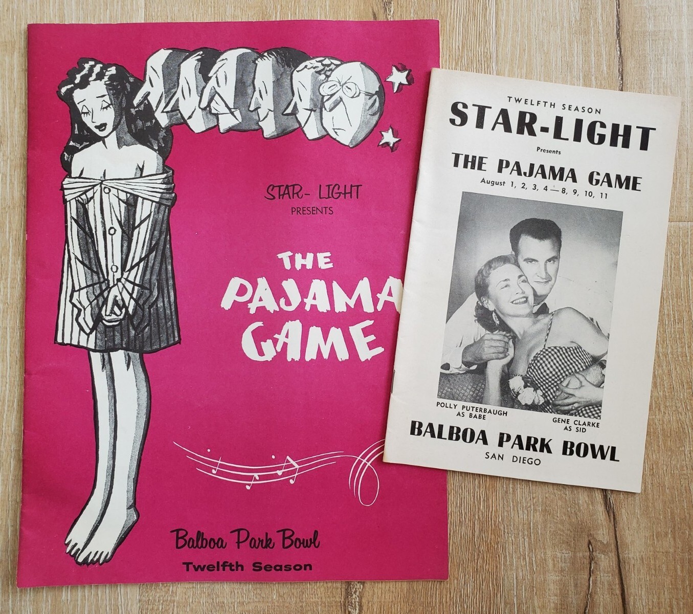 STAR-LIGHT OPERA Balboa Park Bwl San Diego 1957 THE PAJAMA GAME Program/Playbill