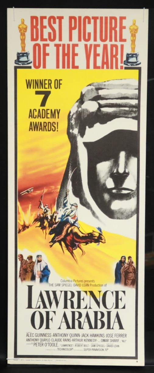 Lawrence of Arabia 1963 Poster Insert 14 x 36 Style B Best Picture of the Year