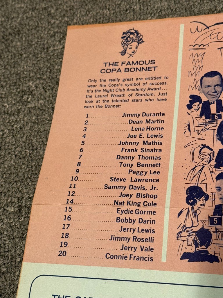 Tom Jones Copacabana Flyer Promo Program Jules Podell Mailer NYC Vintage