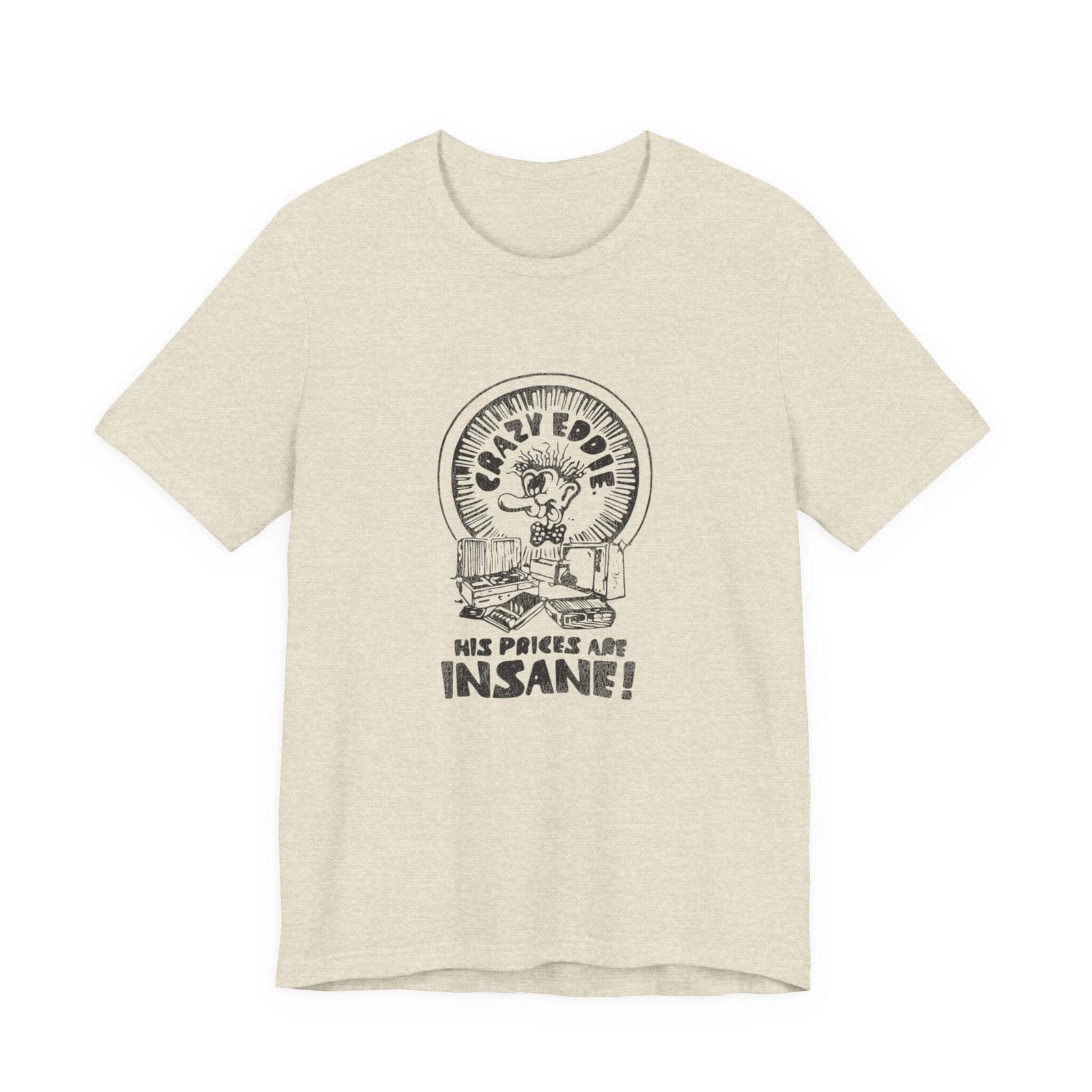Vintage Crazy Eddie Record & Tapes Store Logo V.1 Unisex Jersey Short Sleeve T-S