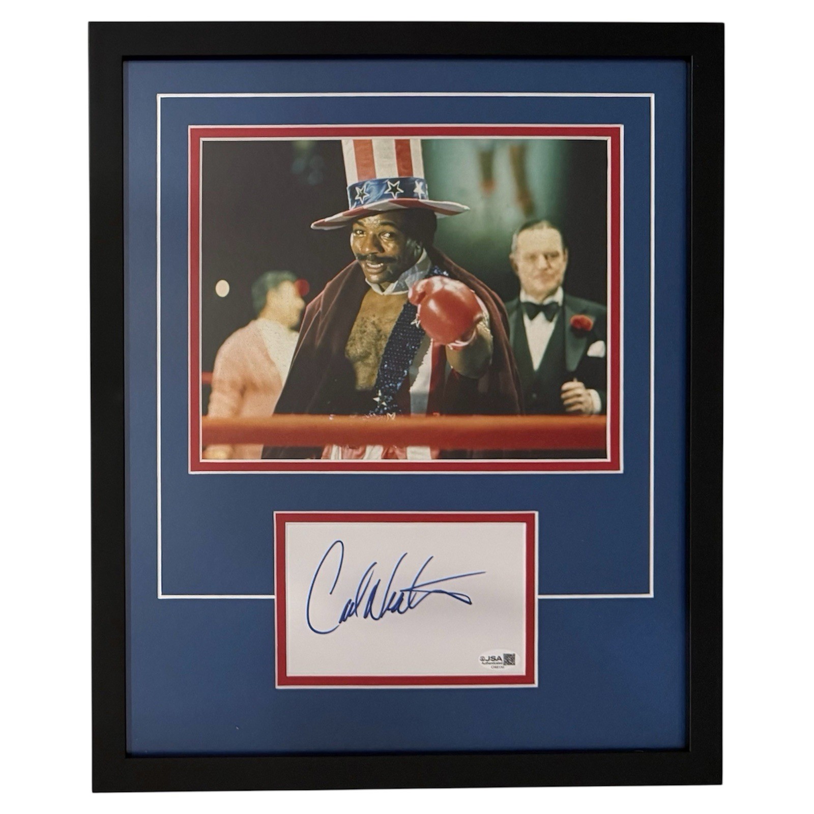 Carl Weathers Autograph Signed Framed Cut Display JSA Apollo Creed Rocky Actor
