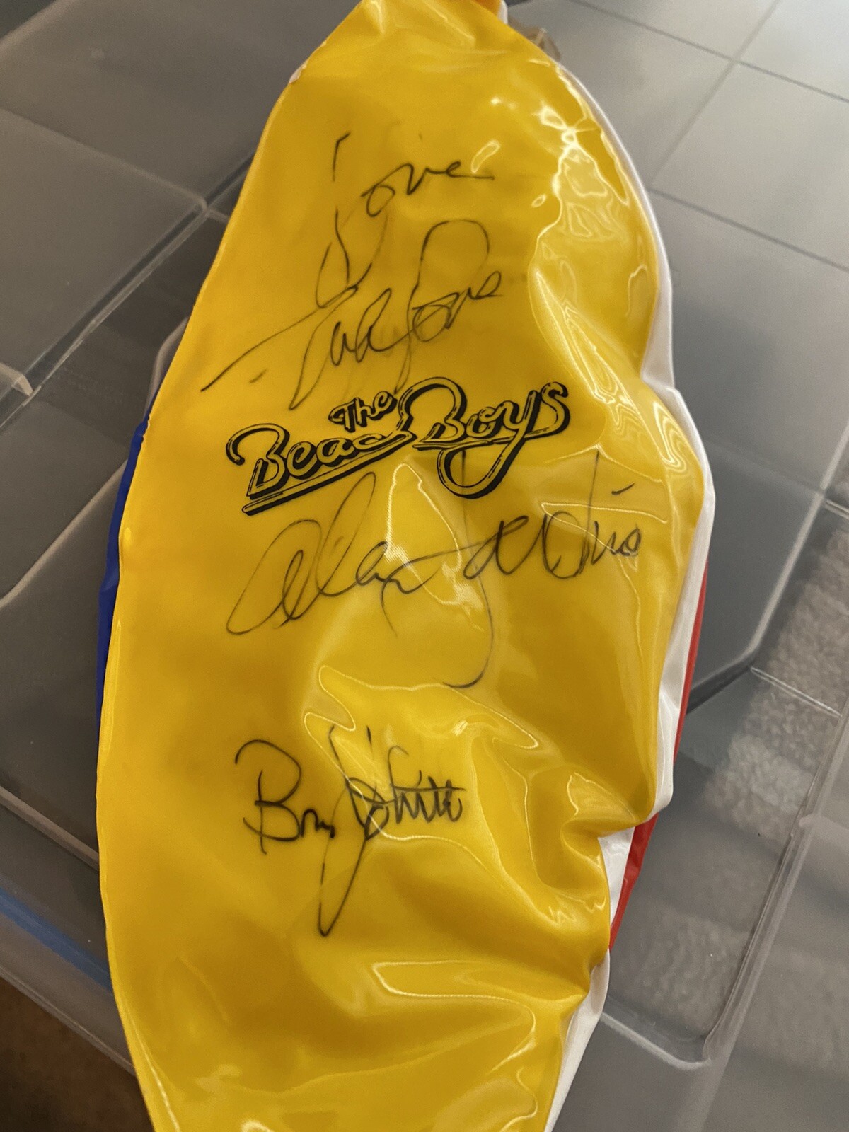 3 BEACH BOYS Signed Beach Ball MIKE AL BRUCE From Las Vegas Concert