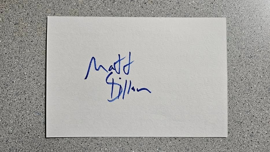 MATT DILLON SIGNED 4×6 INDEX CARD AUTOGRAPH – THE OUTSIDERS