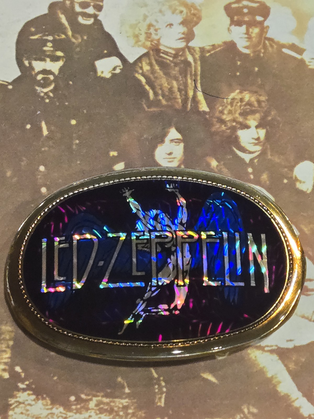 LED ZEPPELIN 1978 VINTAGE PACIFICA COLLECTIBLE PRISM BELT BUCKLE NICE!!!