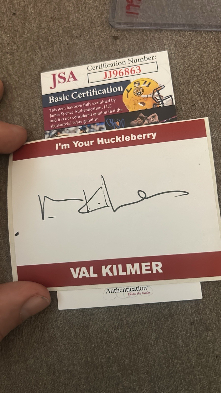 Val Kilmer JSA Signed Book Plate Tombstone