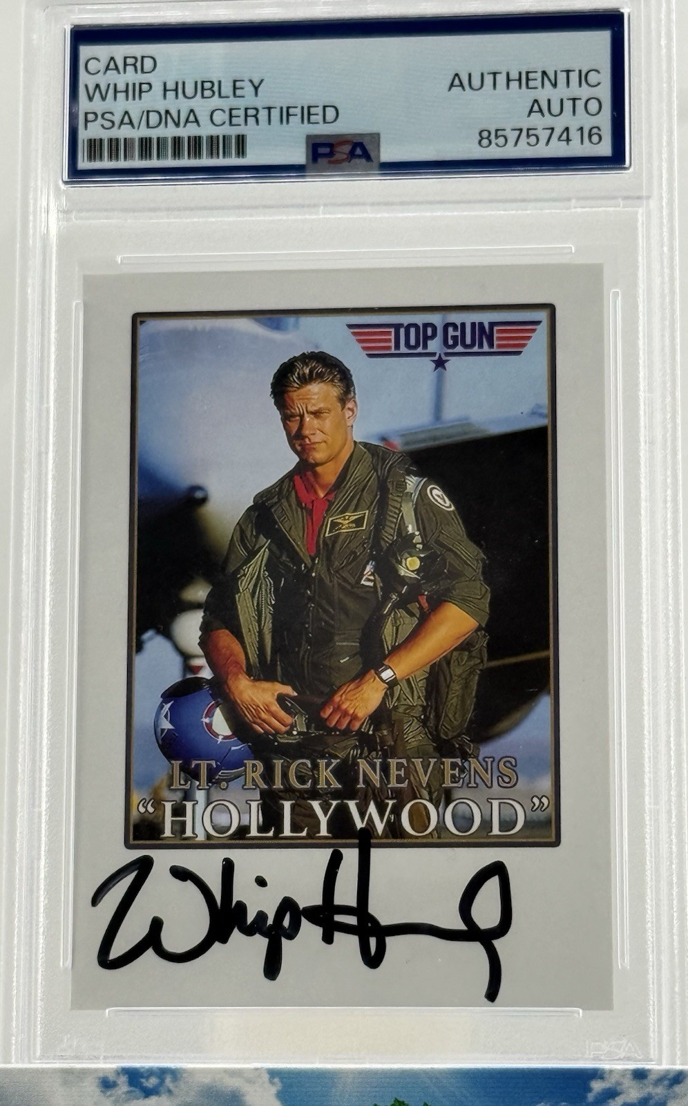 Whip Hubley Signed Top Gun Card PSA Autograph Authentic Hollywood Tom Cruise