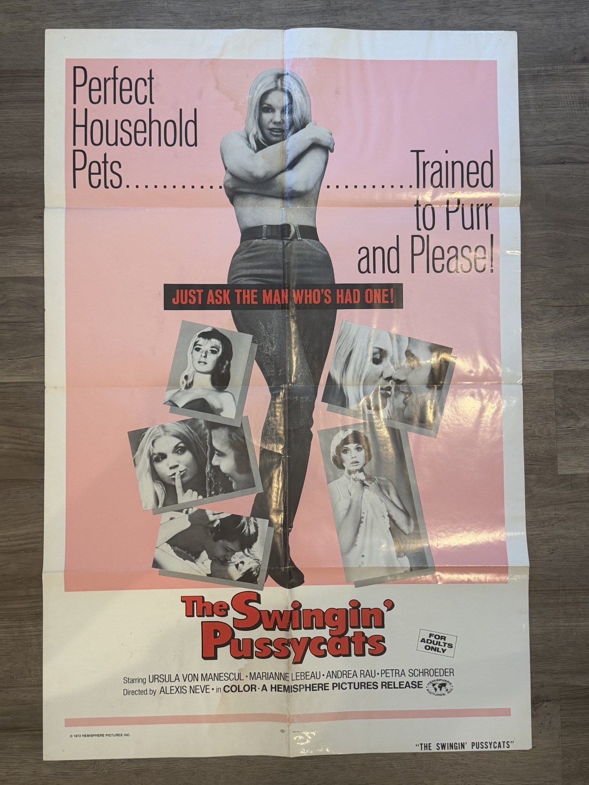 Original 1972 Vintage Movie Poster: The Swingin’ Pussycats – Adults Only