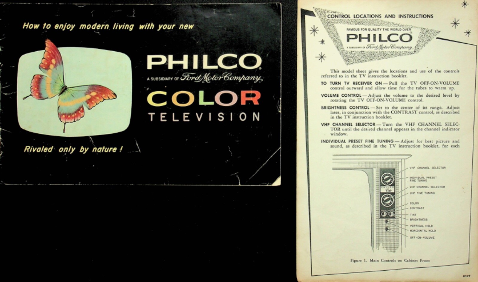 1960s ORIGINAL HOW TO USE YOUR NEW PHILCO TELEVISION/CONTROL INSTRUCTIONS-E15-J