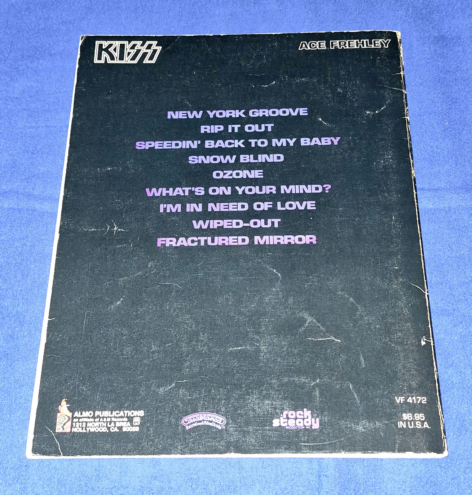 KISS Ace Frehley Vintage Original 1978 Songbook Tablature Tabs Almo Publications