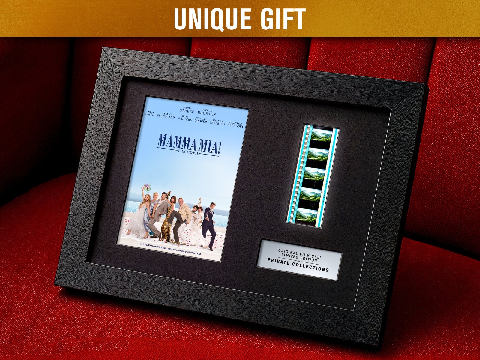 MAMMA MIA! (2008) Certified 35mm Film Cells in an LED Backlit Frame