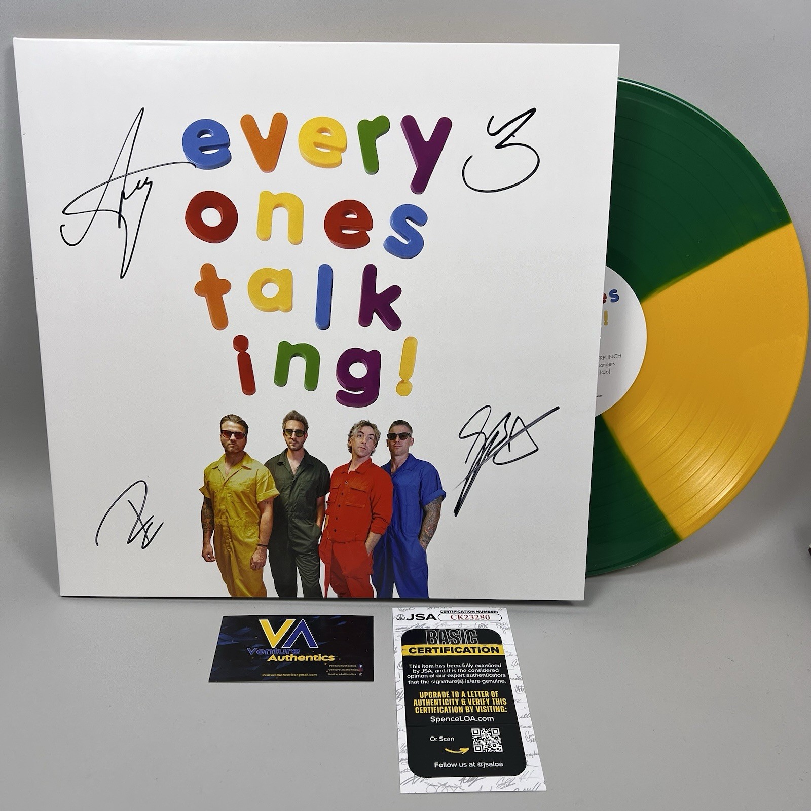 ALL TIME LOW Signed “Everyone’s Talking!” LP Vinyl Record w/ JSA COA