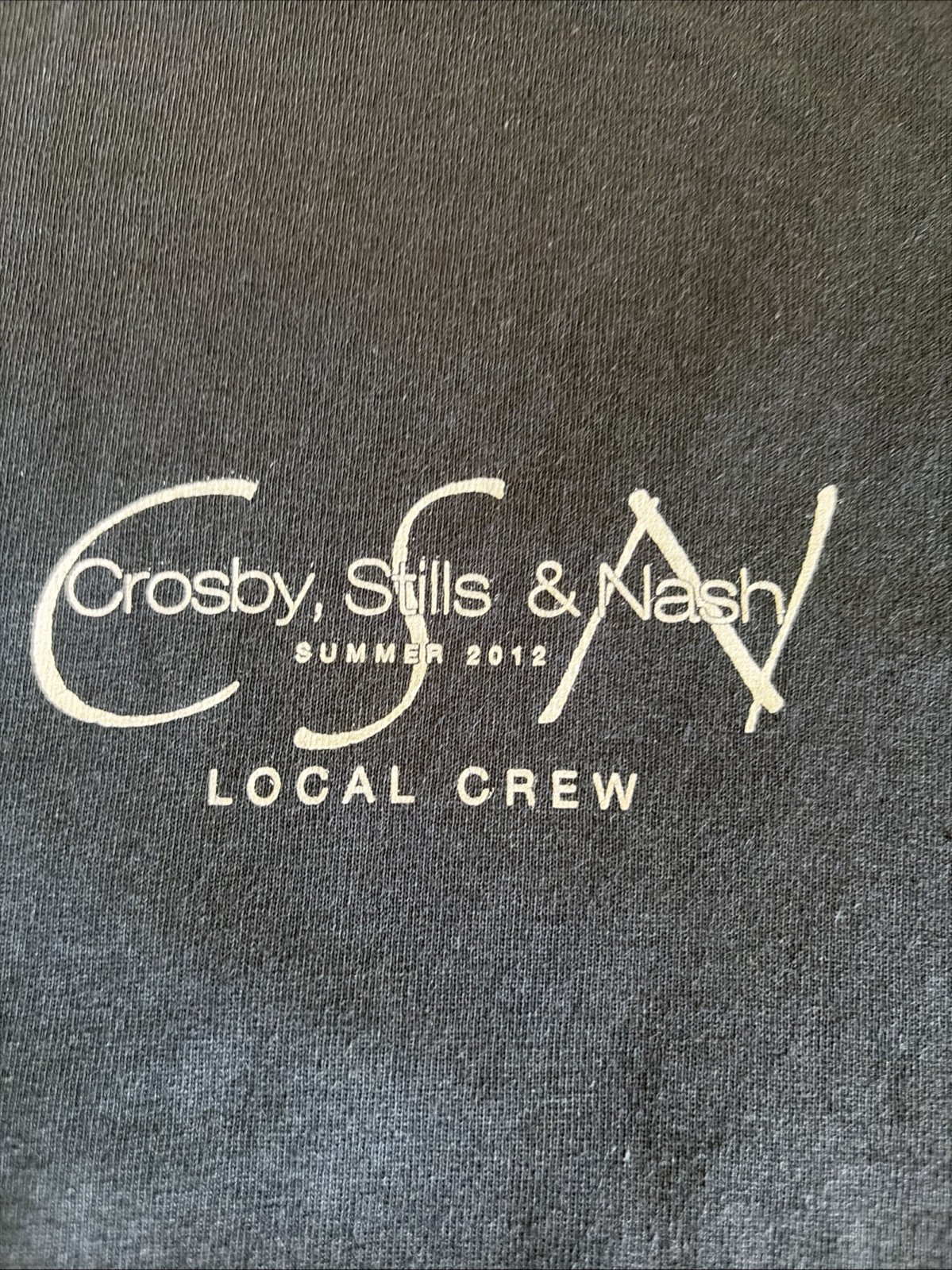 NEW CROSBY STILLS & NASH 2012 SUMMER TOUR LOCAL CREW T-SHIRT