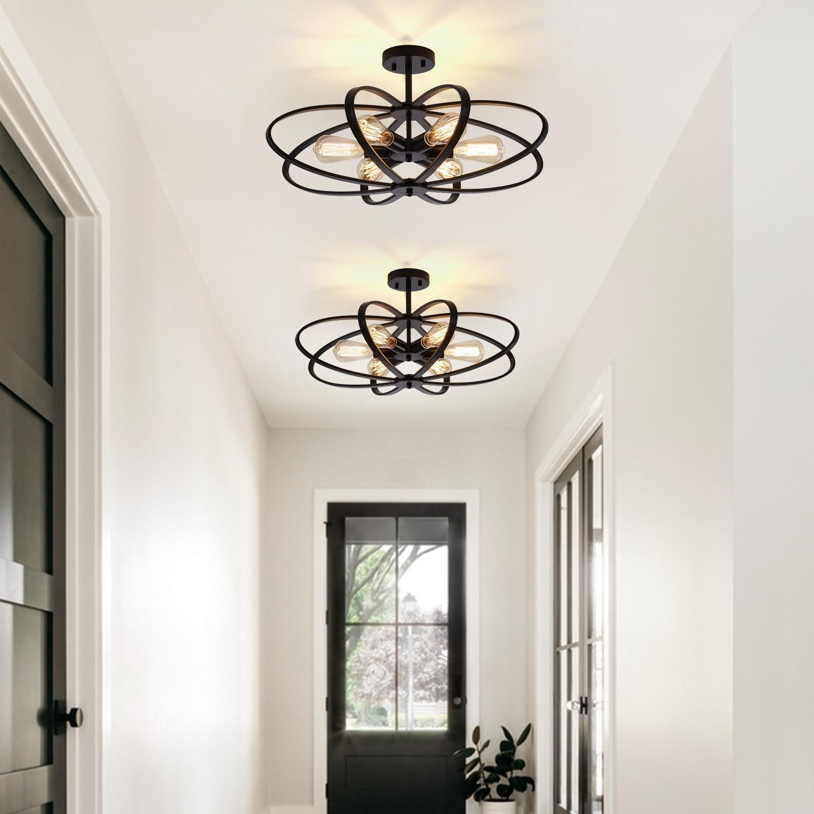 Semi Flush Mount Ceiling Light Fixture Chandelier 6-Light Kitchen Ceiling Lig…