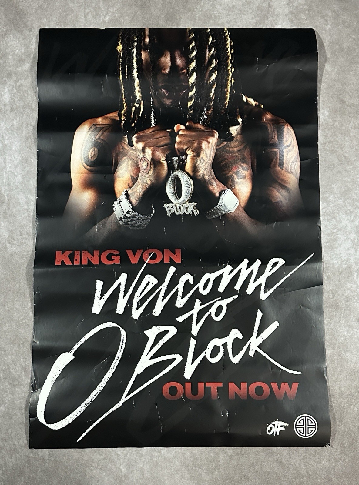 Large Oversized King Von Welcome To O-Block Promotional Poster Rare 24in X 36in