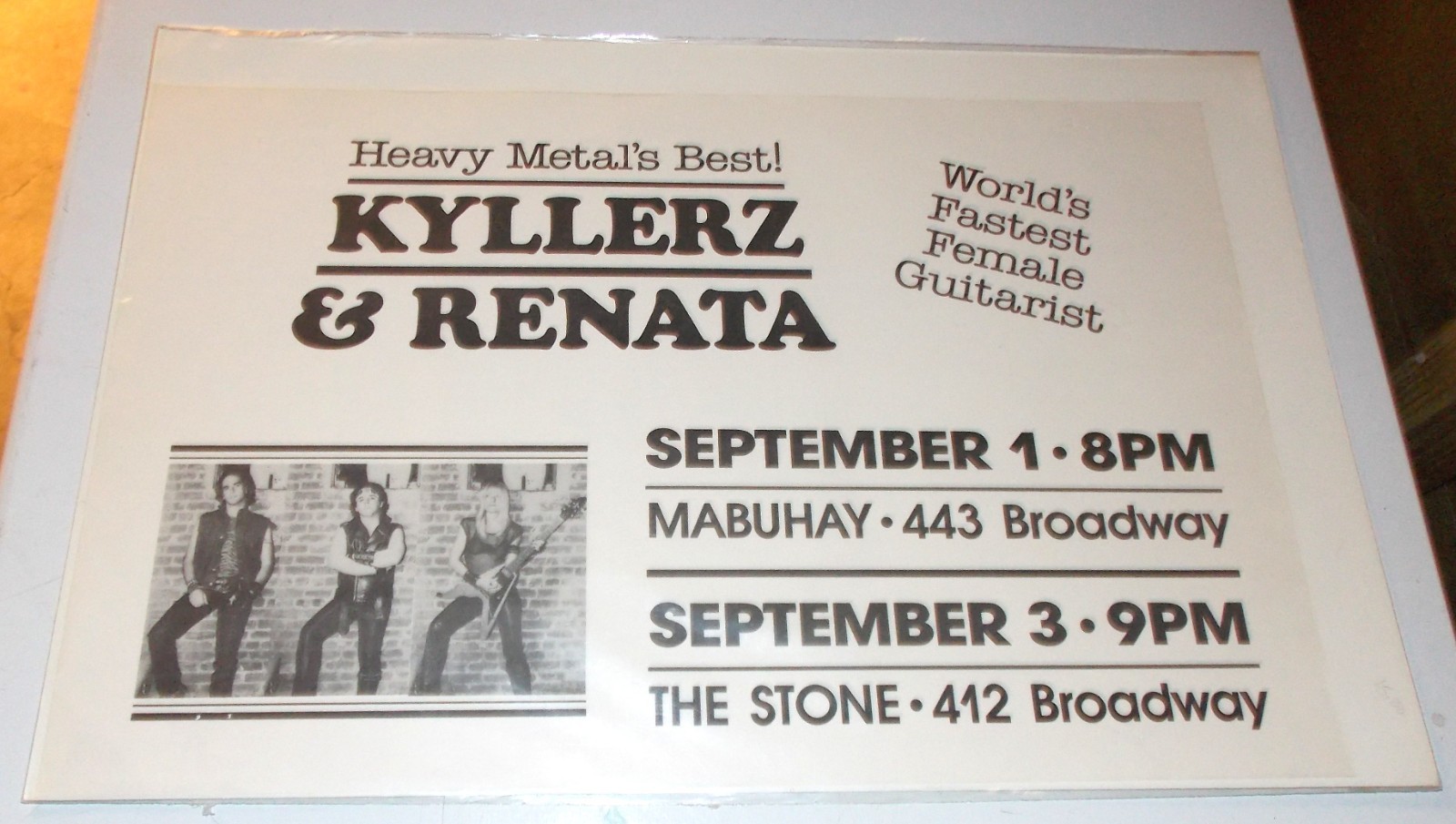 1980 HEAVY METAL KYLLERZ & RENATA FASTEST GIRL GUITAR MABUHAY SAN FRAN BROADSIDE