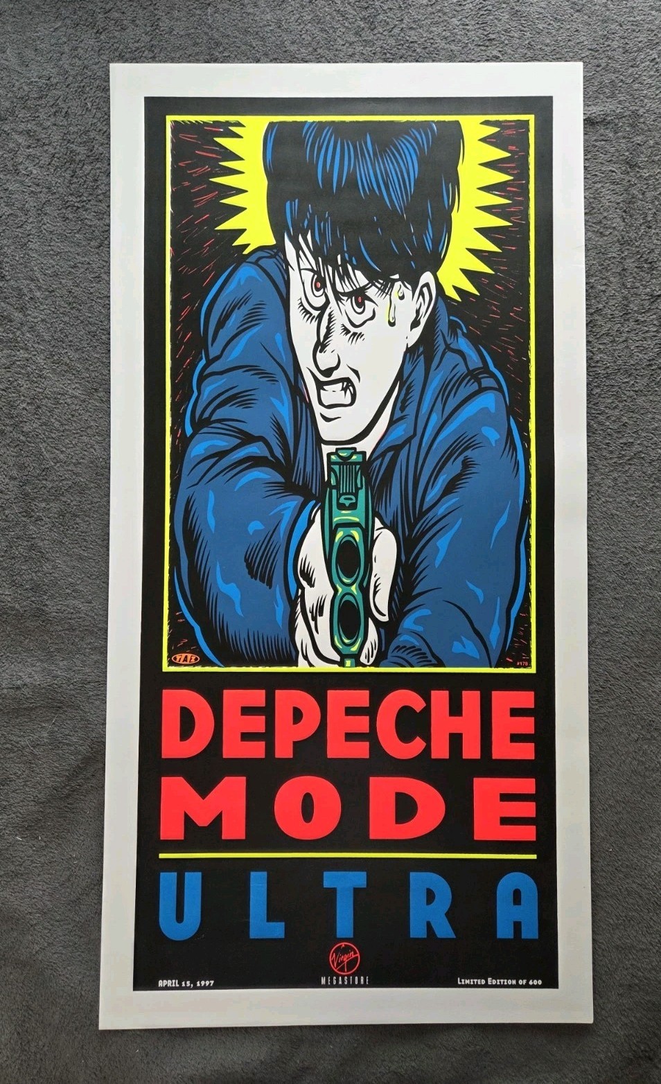 Rare Depeche Mode Ultra Promotional Poster 16 X 32 Inches Art By TAZ