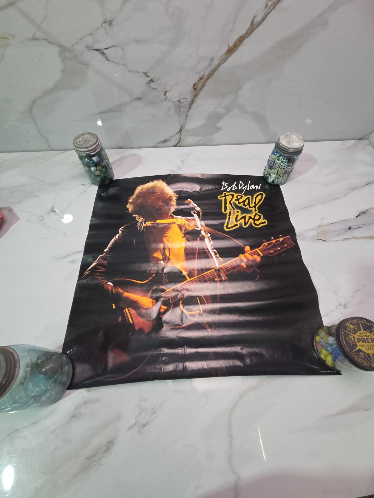 23×23 Bob Dylan Real Live 1984 Promo Poster Rare Vintage CBS