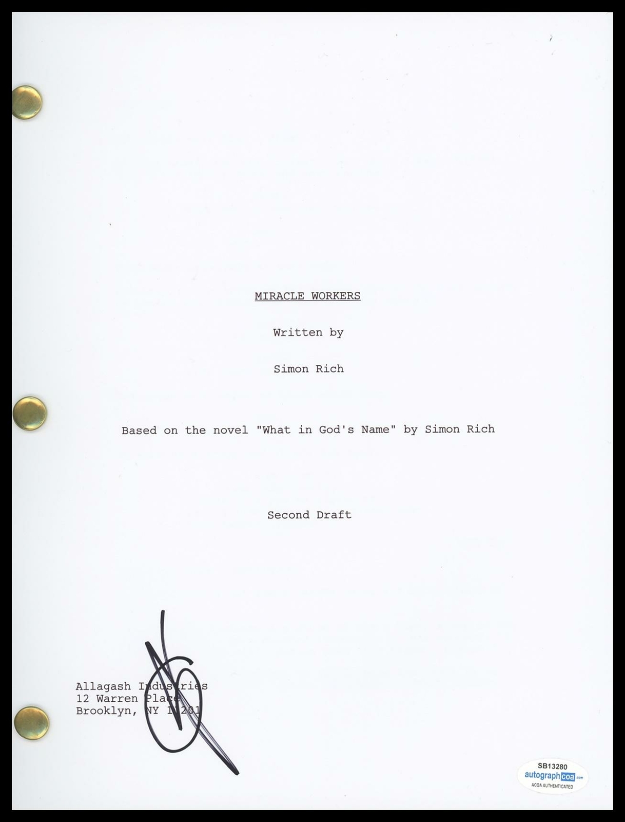 Geraldine Viswanathan “Miracle Workers” AUTOGRAPH Signed Pilot Episode Script