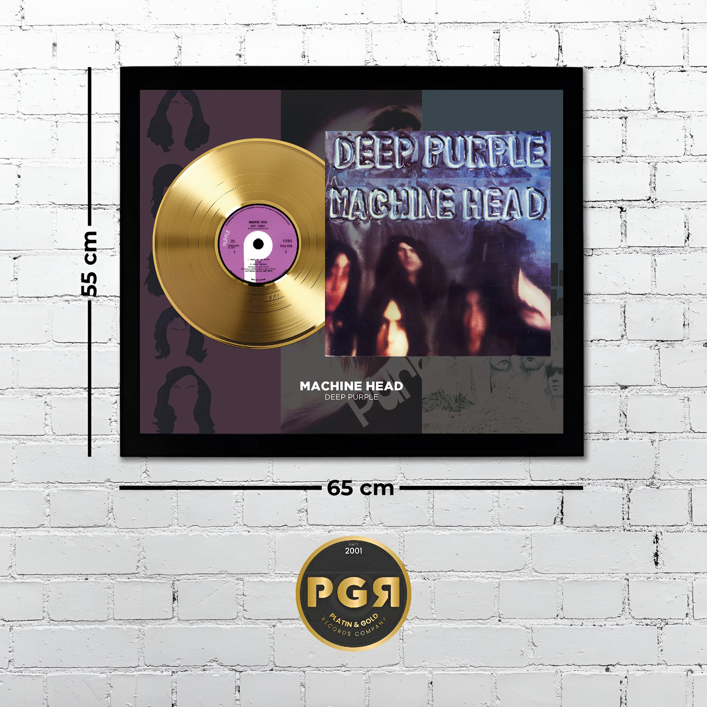 Deep Purple Machine Head Gold Record Wall Art Framed Vinyl Classic Rock Decor