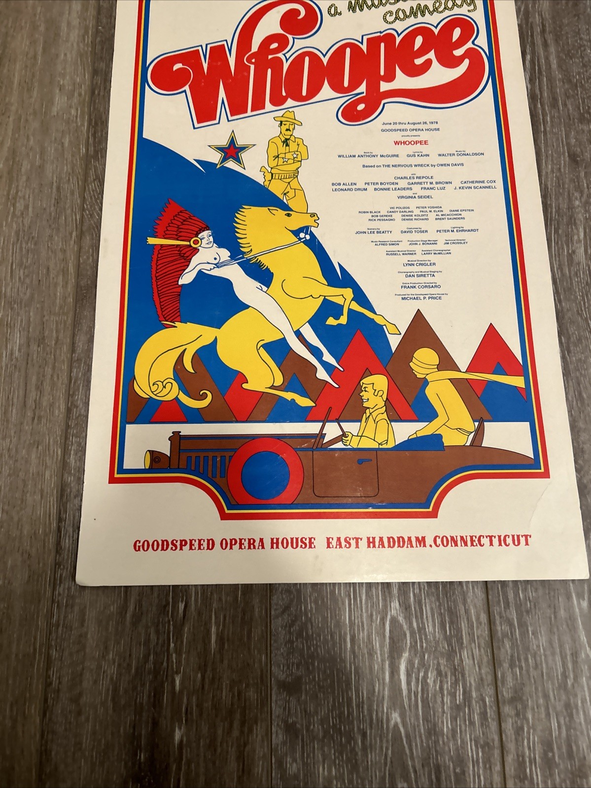 Whoopee A Musical Comedy 1978 Goodspeed Opera House Window Card Poster 22×14”