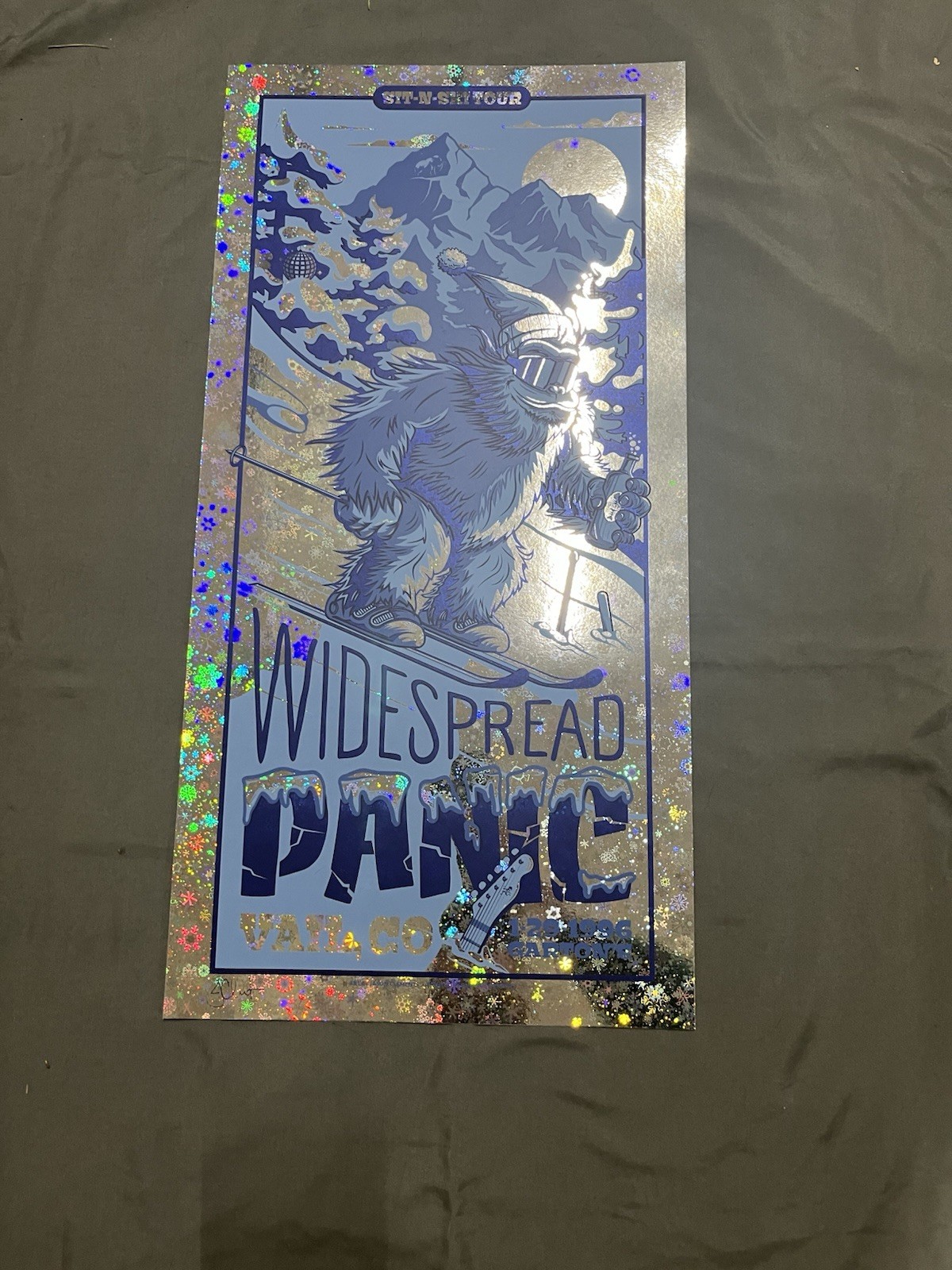 Widespread Panic Vail Sit n Ski Tour 1996 Snowflake Foil Poster X/15