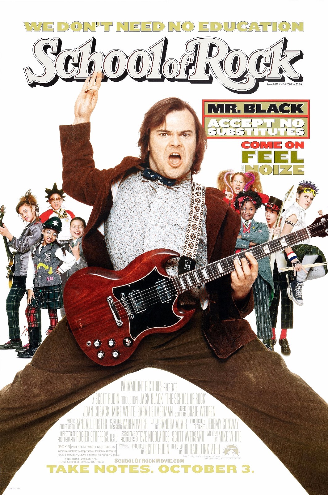 SCHOOL OF ROCK (2003) ORIGINAL MOVIE POSTER – ROLLED – DOUBLE-SIDED