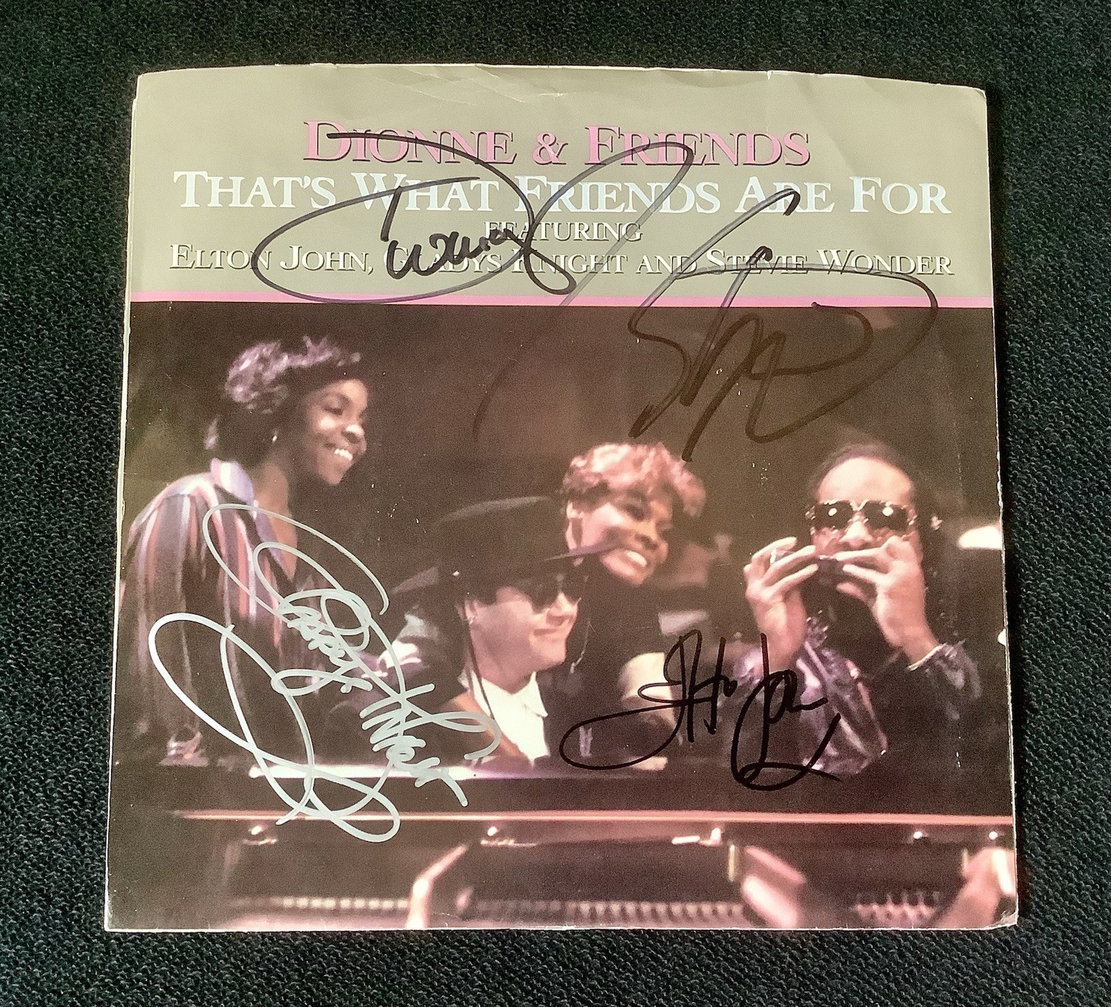 🔥ELTON JOHN, STEVIE WONDER, DIONNE WARWICK, GLADYS KNIGHT 45 Signed BY ALL 4!🔥