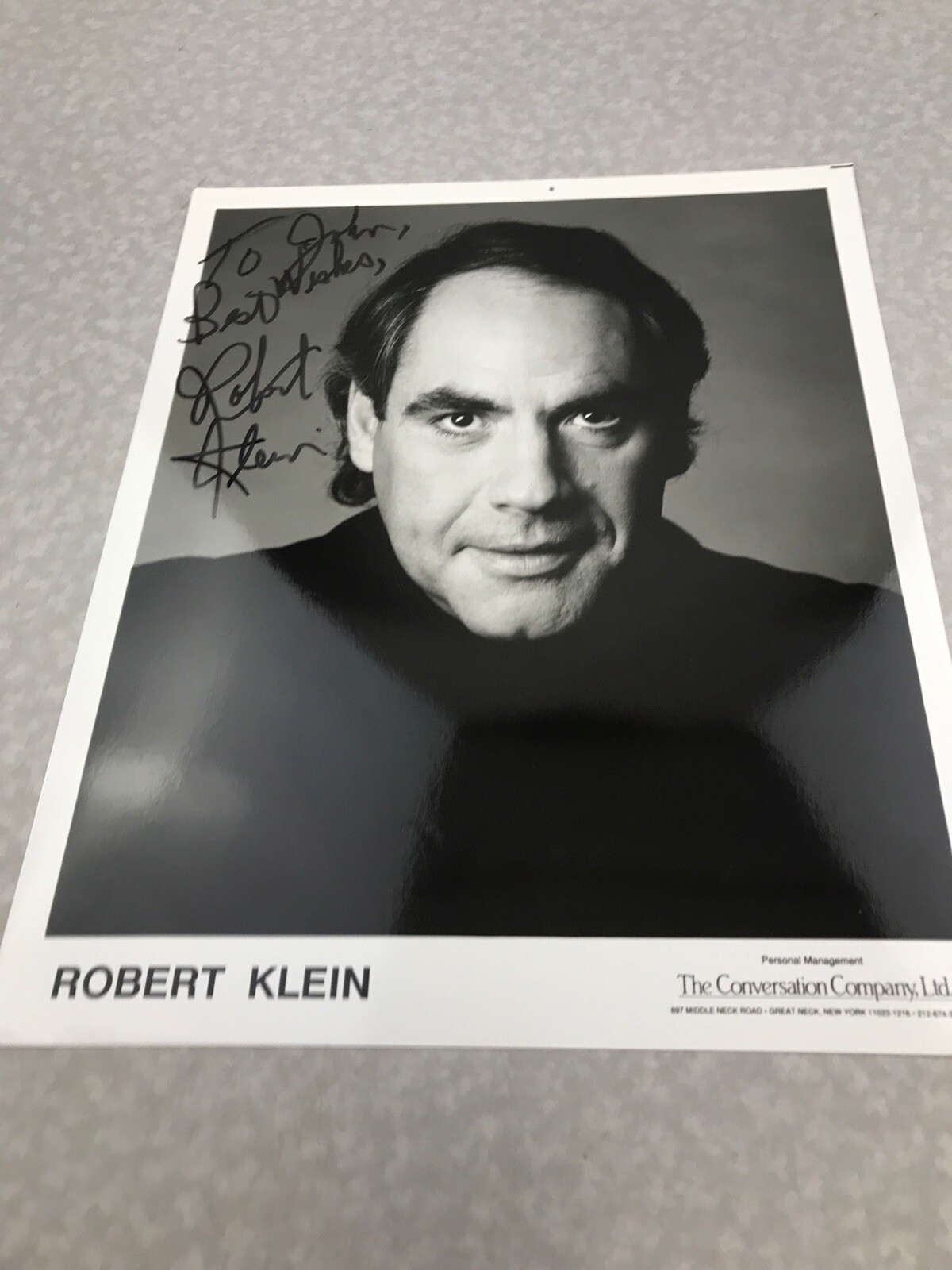 Robert Klein 8×10 Autograph Picture Photo KG Z2 Stand Up Comedian
