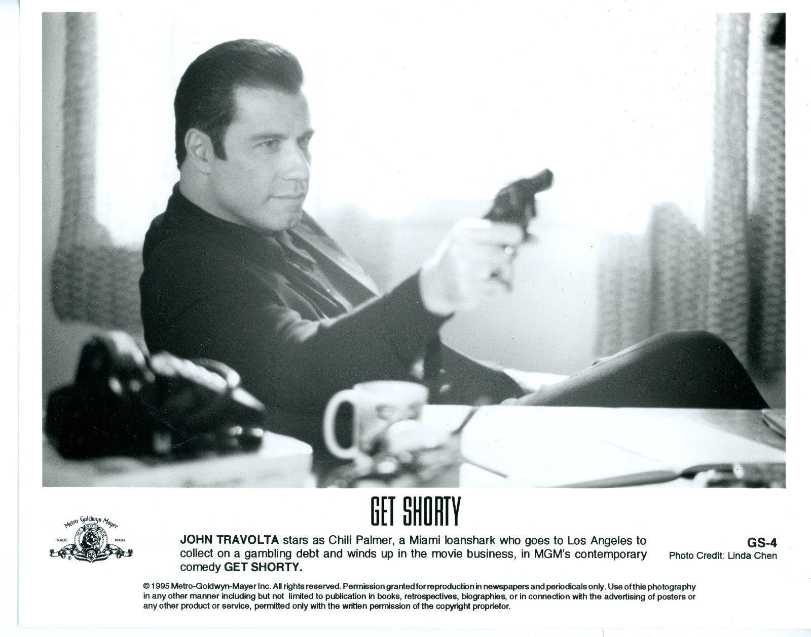 Get Shorty (1995) 8×10 black & white movie photo #4