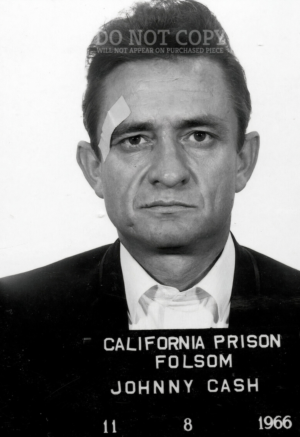 Johnny Cash Mugshot 11 X 16 – Rare 1966 Folsom Prison Mug Shot Portrait – Poster