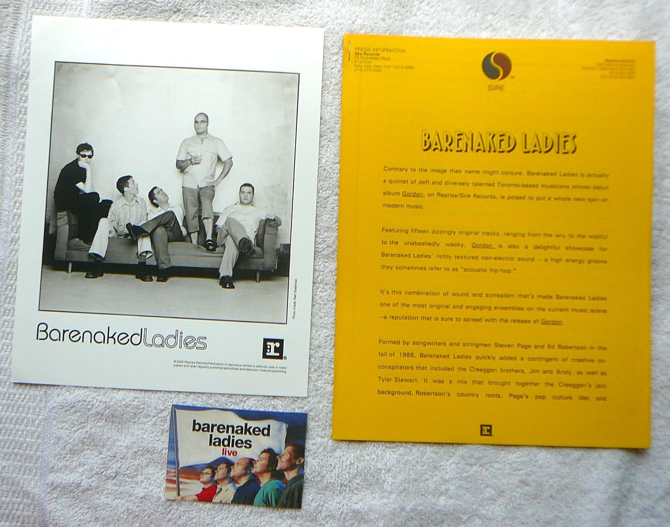 BARENAKED LADIES 2000 PRESS KIT WITH PHOTO AND MAGNET