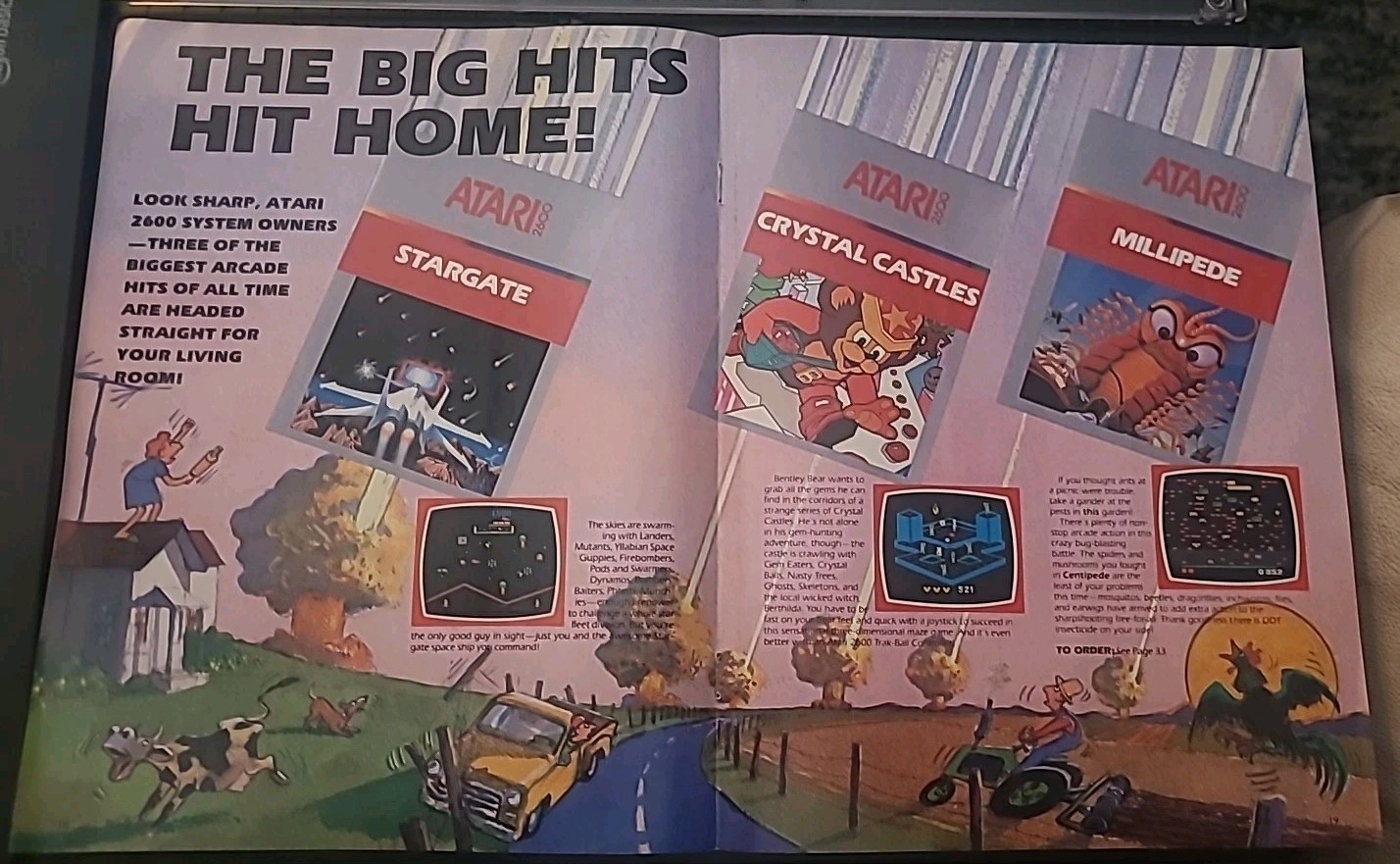 Atari Stargate Millipede Crystal Castles Vintage Video Game 16×11 Print Ad 1980s