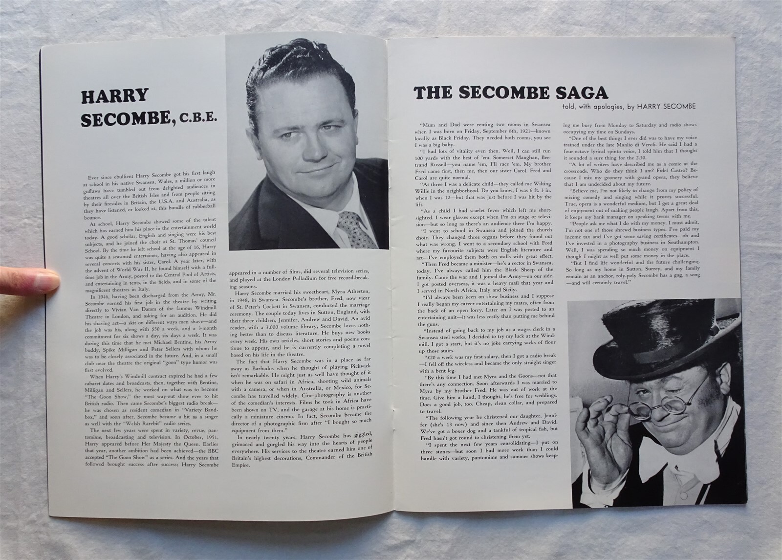 Pickwick Souvenir Program, Harry Secombe, Charlotte Rae, David Jones, Tour, 1965