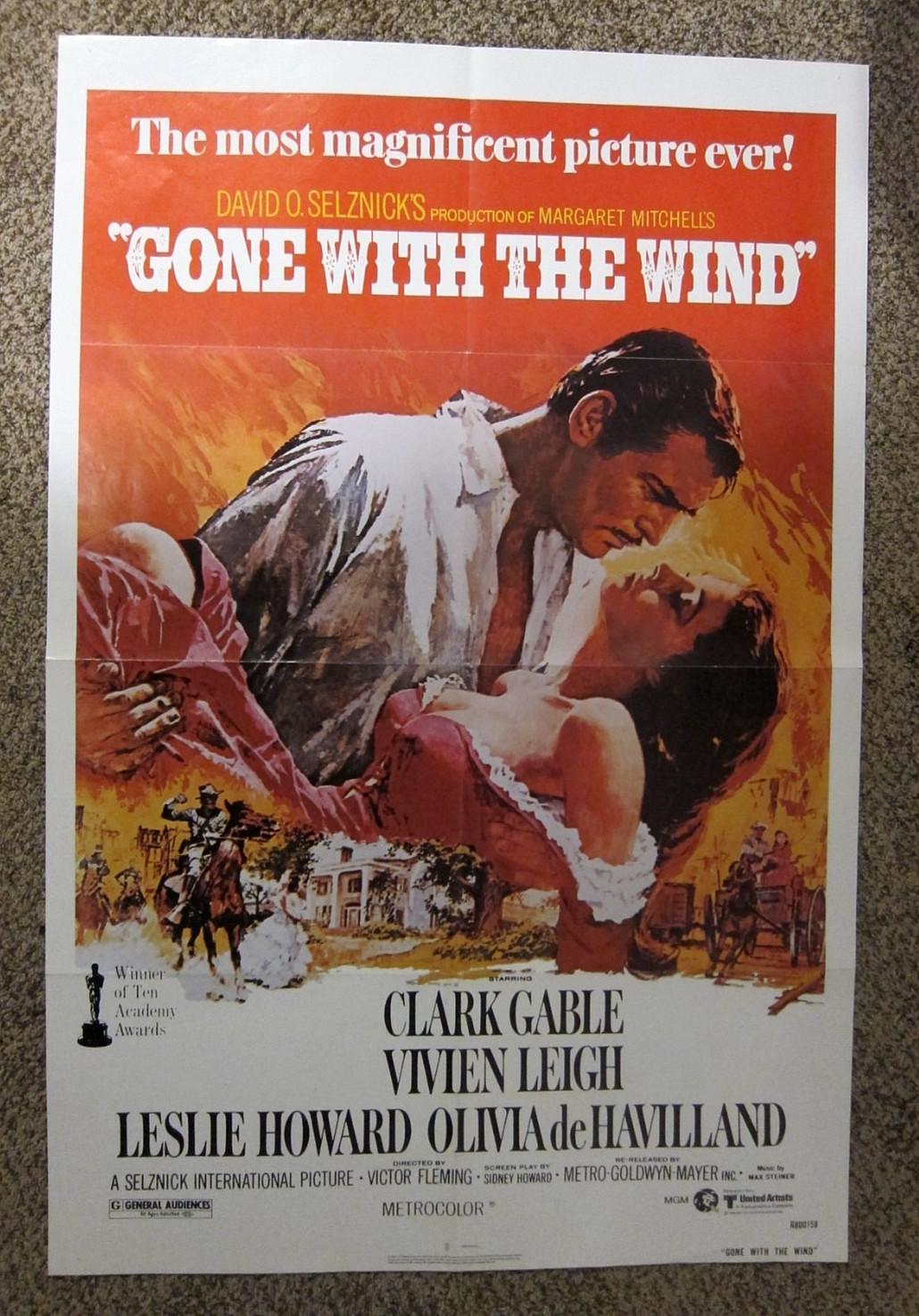 GONE WITH THE WIND – original folded one-sheet movie poster (1980 reissue)