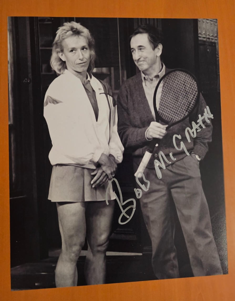 Bob McGrath Signed Autographed 8×10 Photo with Navratilova Sesame Street COA