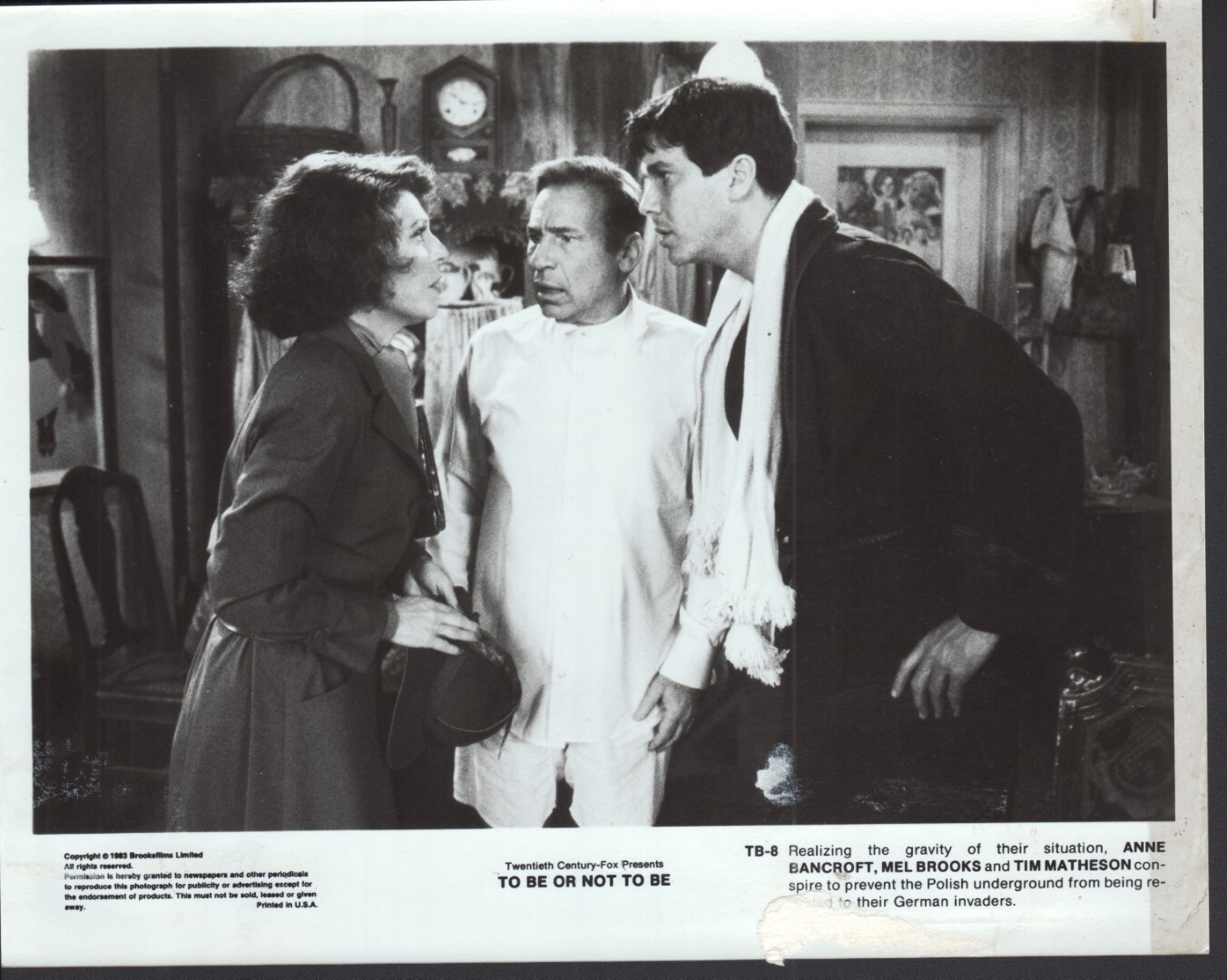 To Be or Not to Be (1983) 8×10 black & white photo #8