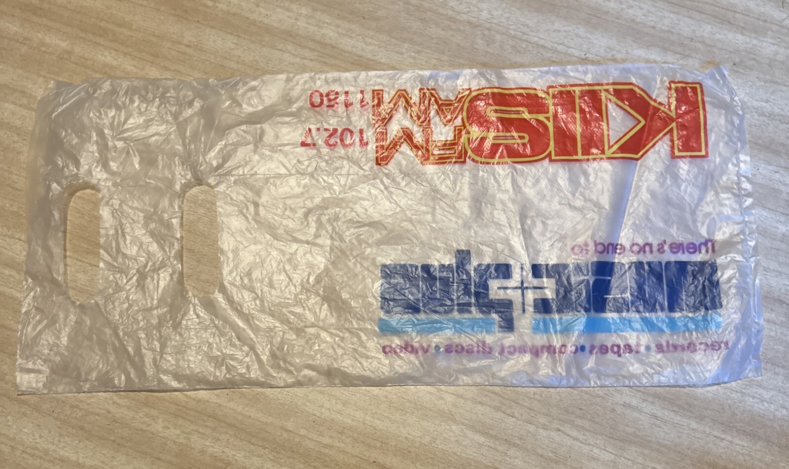 VINTAGE MUSIC PLUS RECORDS PLASTIC Longbox Cd BAG / RECORD SHOP STORE