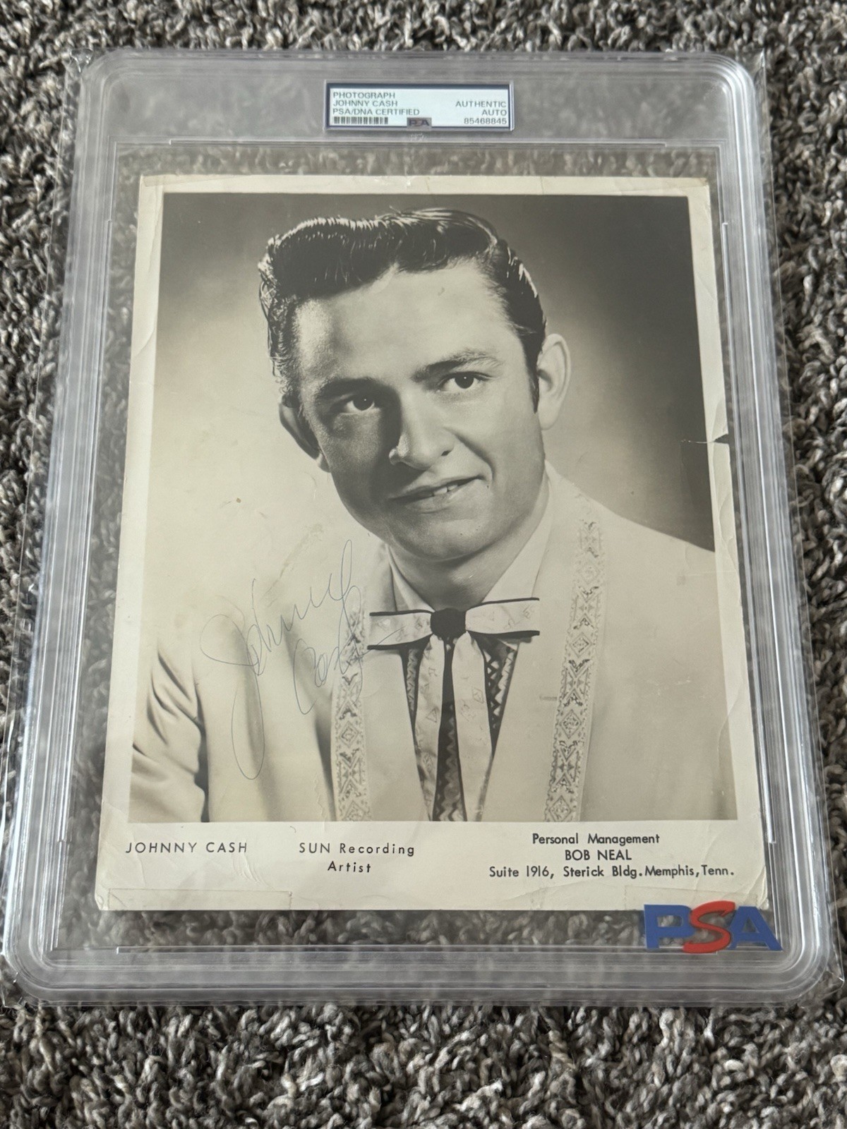 Johnny Cash Vintage Sun Records Promo Photo Autographed PSA Slabbed Signed Auto