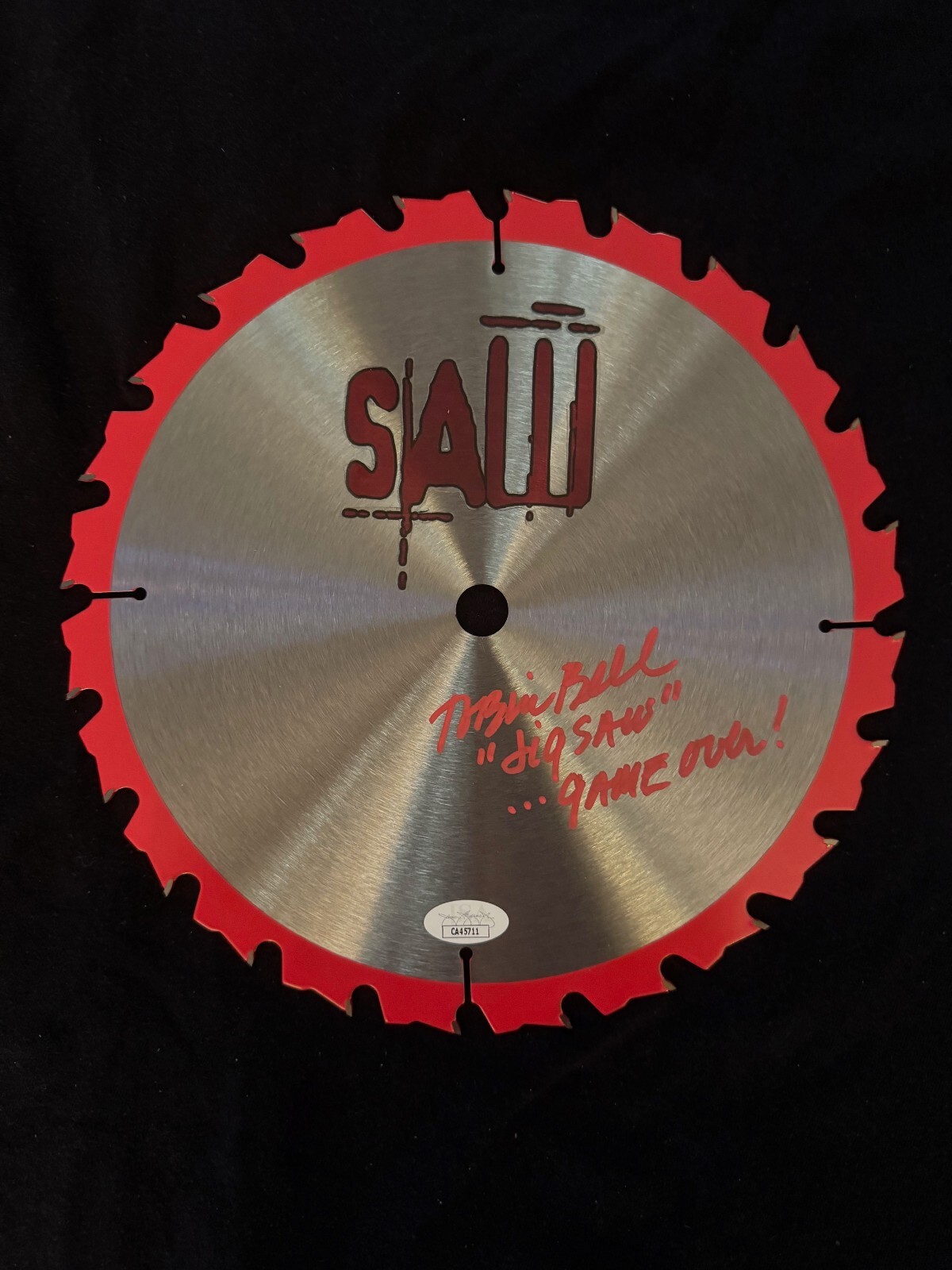 Tobin Bell Signed 10″ Steel Saw Blade w/ “Jigsaw”
